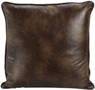 🛋️ brown reversible faux suede/leather euro sham pillow cover by hiend accents, 27x27 inches logo