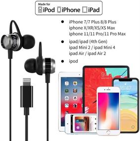 img 3 attached to 🎧 FAPO Lightning Earphones with MFi Certified Wired Earbuds, In-Ear Headphones with Built-in Microphone & Volume Controller - Compatible with iPhone 12, 11, X/Xs, 8P, 7P - Support for All iOS Systems