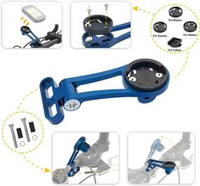 img 3 attached to 🚲 Adjustable Angle Bike Computer Mount with Flashlight Clip and Phone Holder - Ideal for Garmin, Wahoo, Cateye, Bryton - Bike Mount Accessories (Blue)