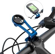 🚲 adjustable angle bike computer mount with flashlight clip and phone holder - ideal for garmin, wahoo, cateye, bryton - bike mount accessories (blue) logo