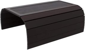 img 4 attached to Convenient Sofa Couch Arm Tray Table 🪑 - Weighted Sides, Square Chair Arm Fit (Dark Brown)