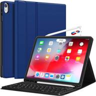 📱 ipad pro 12.9 case with keyboard 2018-3rd gen – supports apple pencil charging – includes pencil holder – detachable wireless keyboard – designed for ipad pro 12.9 2018 (not compatible with 2017/2015) – blue логотип