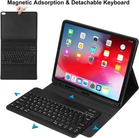 img 2 attached to 📱 iPad Pro 12.9 Case with Keyboard 2018-3rd Gen – Supports Apple Pencil Charging – Includes Pencil Holder – Detachable Wireless Keyboard – Designed for iPad Pro 12.9 2018 (Not Compatible with 2017/2015) – Blue