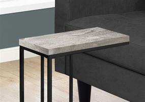 img 3 attached to 🌲 Grey Reclaimed Wood-Look with Black Metal Accent - Monarch Specialties End Snack Table in Gray