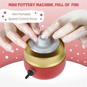 img 1 attached to 🏺 DIY Mini Pottery Wheel Machine, Electric Ceramic Pottery Wheel with Tray, 1500RPM Clay Tool for Kids and Adults, Ceramics Art Making