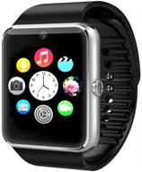 black gt08 bluetooth smart watch with camera and sim slot for iphone and android - enhanced seo logo