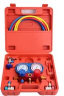 🛠️ winmax tools automotive professional a/c manifold gauge kit set r134a/r22/r12 hvac - effortlessly control refrigerant levels + bonus kapscomoto keychain logo