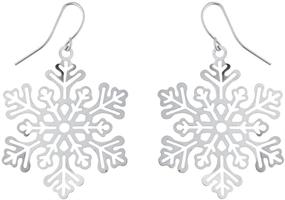 img 2 attached to ❄️ Sparkling Snowflake Earrings: Lux Accessories Christmas Collection for Girls' Festive Jewelry