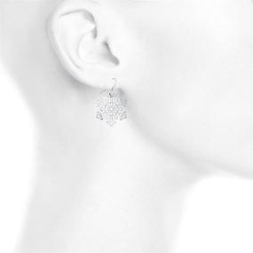 img 1 attached to ❄️ Sparkling Snowflake Earrings: Lux Accessories Christmas Collection for Girls' Festive Jewelry