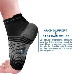 img 2 attached to 🧦 Plantar Fasciitis Socks - Achilles Tendonitis Relief, Top Compression Foot Sleeves with Arch Support for Plantar Fasciitis, Heel Pain, Foot & Ankle Support (1/2/6 Pairs)