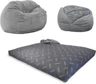 🪑 cordaroy's chenille bean bag chair: convertible bed & shark tank success - charcoal full size logo