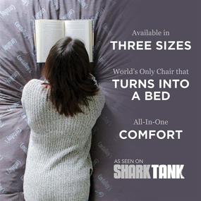 img 2 attached to 🪑 CordaRoy's Chenille Bean Bag Chair: Convertible Bed & Shark Tank Success - Charcoal Full Size