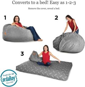 img 3 attached to 🪑 CordaRoy's Chenille Bean Bag Chair: Convertible Bed & Shark Tank Success - Charcoal Full Size