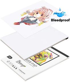 img 1 attached to 📝 Bianyo Bleedproof Marker Paper Pad, A4 Size (8.27" x 11.69"), 50 Sheets, 18 LB / 70 GSM, Glue-Bound, 100% Cotton, White, Perfect for Markers and Ink Mediums