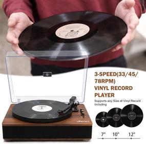 img 1 attached to LP&amp;NO.1 Bluetooth Turntable: Retro Belt-Driven Record Player with Built-in 🎶 Speakers, USB Play & Recording - Perfect for Entertainment and Home Decoration!