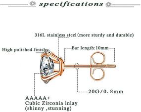 img 2 attached to Golden Pin Earrings Stainless Zirconia