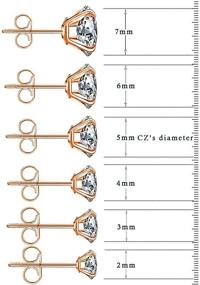 img 1 attached to Золотые серьги с булавкой из нержавеющей стали и цирконий