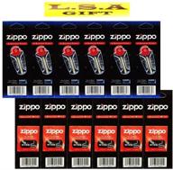 🔥 zippo lighter flints and wicks - 6 pack of 12 value packs logo