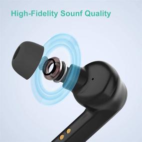 img 3 attached to 🎧 Wireless Earbuds, Willful Bluetooth Earbuds with Microphone, Touch Control, Stereo Sound, USB-C Charge, Waterproof, 40H Playtime - In-Ear Earphones with Charging Case (Black)