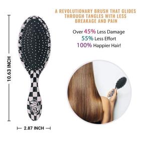 img 1 attached to 🔎 Wet Brush Hair Brush Checker Print Original Detangler - Checkers - Exclusive Ultra-soft IntelliFlex Bristles - Effortless Tangle Removal - Suitable for All Hair Types - Unisex, Wet & Dry Hair