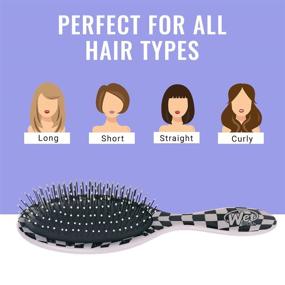 img 2 attached to 🔎 Wet Brush Hair Brush Checker Print Original Detangler - Checkers - Exclusive Ultra-soft IntelliFlex Bristles - Effortless Tangle Removal - Suitable for All Hair Types - Unisex, Wet & Dry Hair