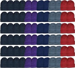 img 4 attached to 🧤 48 Pack Wholesale Bulk Winter Thermal Beanies Skull Caps & Thermal Gloves by Yacht & Smith – Unisex