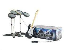 img 1 attached to 🎸 Xbox 360 Rock Band Bundle with Game, Microphone, Drumset, and Guitar