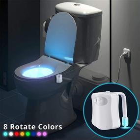 img 3 attached to 🚽 Enhance your Bathroom Experience with 2 Modes & 8-Color Changing Toilet Night Light - Motion Sensor Activated Toilet Seat Light for Men, Women, Kids