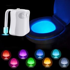 img 4 attached to 🚽 Enhance your Bathroom Experience with 2 Modes & 8-Color Changing Toilet Night Light - Motion Sensor Activated Toilet Seat Light for Men, Women, Kids