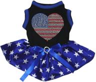 🐶 glam up your canine companion with petitebella rhinestones usa heart puppy dog dress логотип