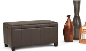 img 3 attached to Simpli Home Rectangular Storage Ottoman Furniture for Accent Furniture