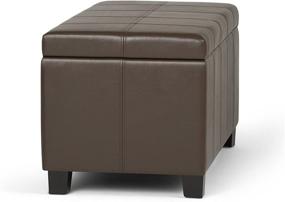 img 2 attached to Simpli Home Rectangular Storage Ottoman Furniture for Accent Furniture