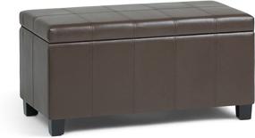 img 4 attached to Simpli Home Rectangular Storage Ottoman Furniture for Accent Furniture