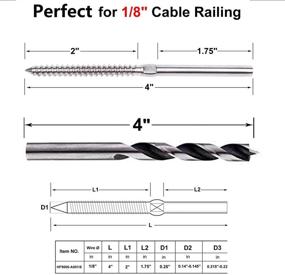 img 3 attached to 🔩 ZONEGRACE 1/8&#34; Deck Cable Railing Systems Lag Screws 64 Pack - Left &amp; Right, Stainless Steel Stair Deck Railing Wood Post Balusters, Cable Deck Railing Hardware (32 Pairs)