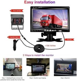 img 1 attached to 📷 ESoku Wired Camera HD 1080P with 7-inch Monitor for Trucks, Pickups, Minivans, Small RVs - Bluetooth Backup Camera with Night Vision, Waterproof & Easy Installation