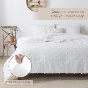 img 1 attached to Andency White Tufted Dot Comforter Set - Queen Size (90x90 inch), 3 Pieces (1 Jacquard Comforter, 2 Pillowcases) - All Season Shabby Chic Comforter - Washed Microfiber Bedding Set with Corner Loops