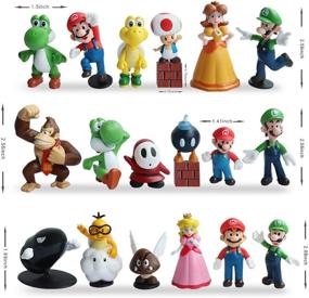 img 3 attached to 🎉 Supercharge Your Celebration with 20PCS Mario Bros Figurines Kids Toys Cake Topper Decorations!