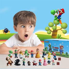 img 2 attached to 🎉 Supercharge Your Celebration with 20PCS Mario Bros Figurines Kids Toys Cake Topper Decorations!