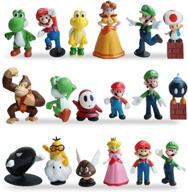 🎉 supercharge your celebration with 20pcs mario bros figurines kids toys cake topper decorations! логотип