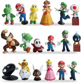 img 4 attached to 🎉 Supercharge Your Celebration with 20PCS Mario Bros Figurines Kids Toys Cake Topper Decorations!