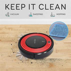 img 3 attached to 🤖 Advanced Robot Vacuum Cleaner with Dock - 1500pa Powerful Suction, Scheduled Activation, and Charging Dock - Efficient Robotic Cleaning for Pet Hair, Allergies, Carpet, and Hardwood Floors - Pure Clean PUCRC95