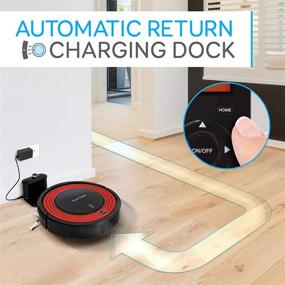 img 2 attached to 🤖 Advanced Robot Vacuum Cleaner with Dock - 1500pa Powerful Suction, Scheduled Activation, and Charging Dock - Efficient Robotic Cleaning for Pet Hair, Allergies, Carpet, and Hardwood Floors - Pure Clean PUCRC95