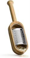 🧀 sagaform oak container with handle cheese grater, 11 3/4" x 2 3/4", brown, nature collection logo