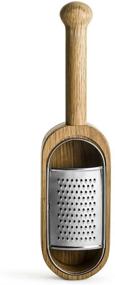 img 1 attached to 🧀 Sagaform Oak Container with Handle Cheese Grater, 11 3/4" x 2 3/4", Brown, Nature Collection