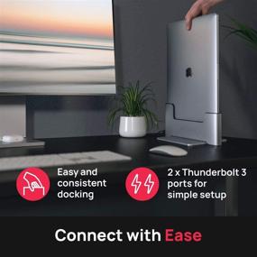 img 2 attached to 🔌 Brydge Vertical Dock for 13-inch MacBook Pro with Touch Bar (2020-2016), featuring 2 x Thunderbolt 3 Ports