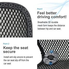 img 2 attached to 🥕 Carrotez 2 Pack Double Breathable 3D Air Mesh Car Seat Cool Cushion Cover pad - Black