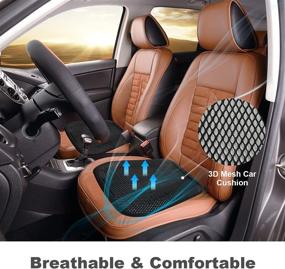 img 3 attached to 🥕 Carrotez 2 Pack Double Breathable 3D Air Mesh Car Seat Cool Cushion Cover pad - Black