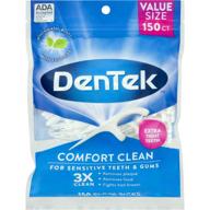 🦷 dentek comfort clean floss picks fresh mint - 150 ct (2-pack) logo