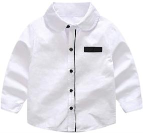 img 2 attached to 👔 Stylish Christmas Sleeve Shirts Outfits for Boys' Clothing: Tuxedos Collection