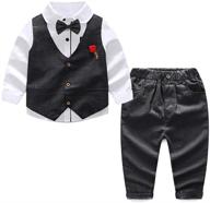 👔 stylish christmas sleeve shirts outfits for boys' clothing: tuxedos collection logo